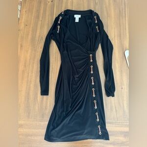 Carmen Marc Valvo Dress with Leather detail Size Medium